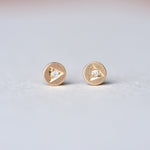 PETITE TRIANGLE DIAMOND 14K STUDS