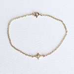 SPARKLE ENGRAVED 14K DIAMOND CHAIN BRACELET