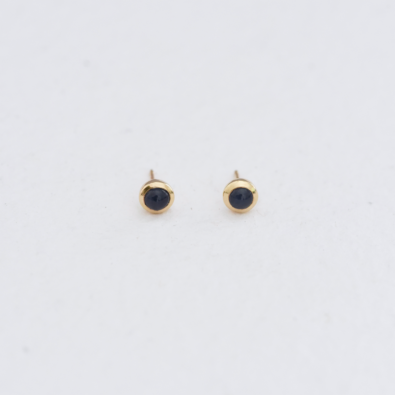 GOLD SAPPHIRE STUDS BY CORKIE BOLTON JEWELRY