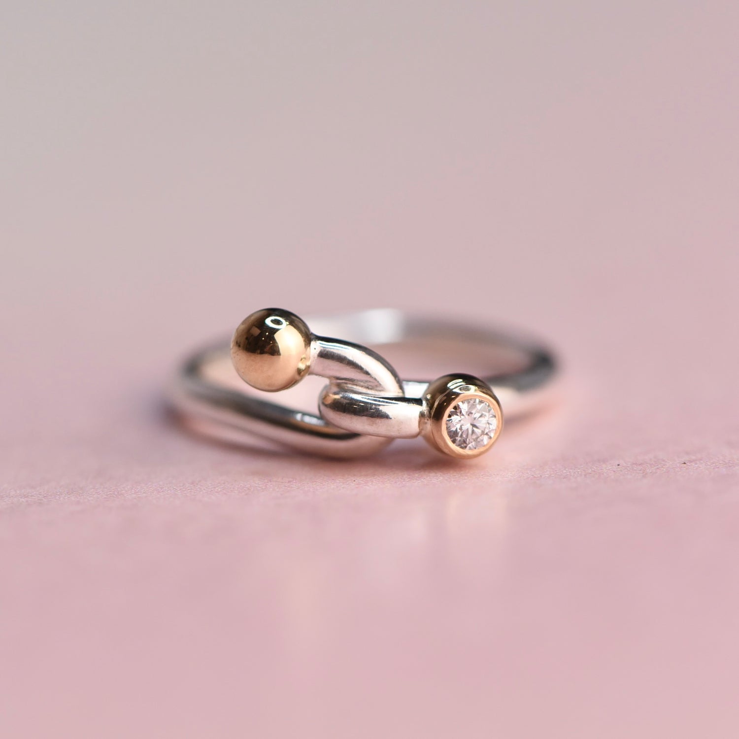 Vintage Tiffany & Co Silver 18K Diamond Ring Size 5