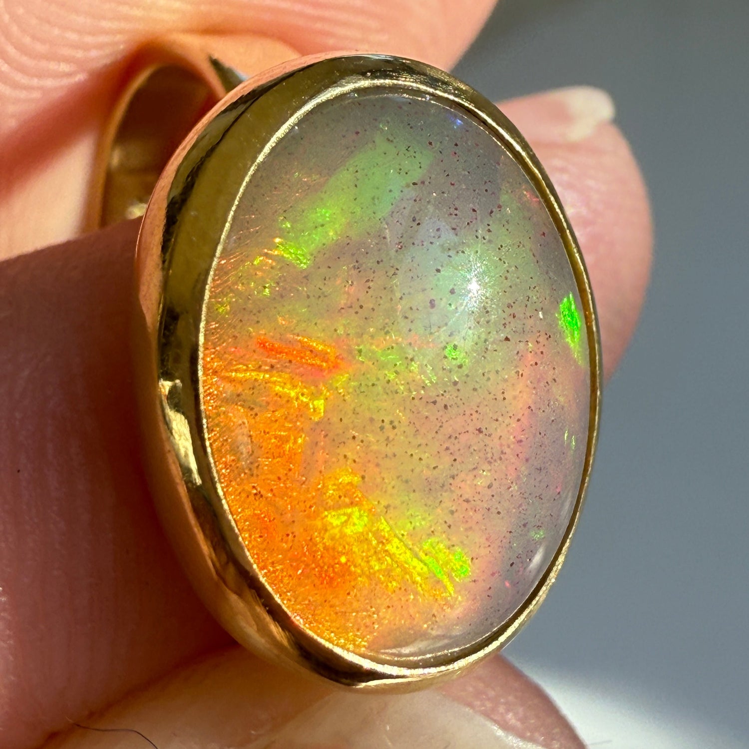 BOLD OPAL + GOLD RING SIZE 6.5