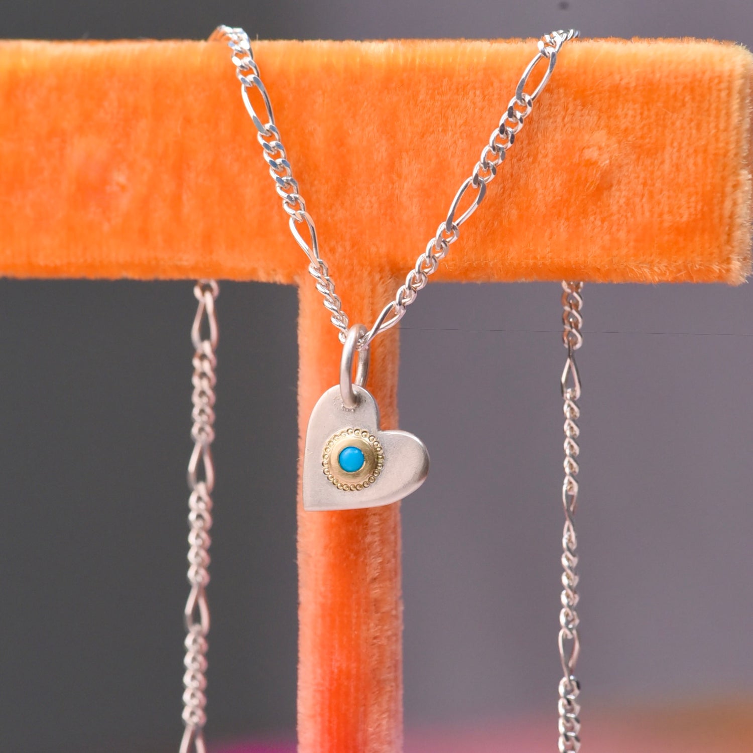 Turquoise Misfit Heart Necklace