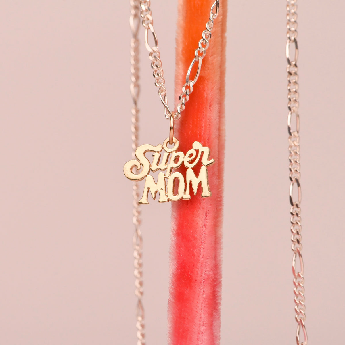 Vintage 14k Gold Super Mom Charm Necklace