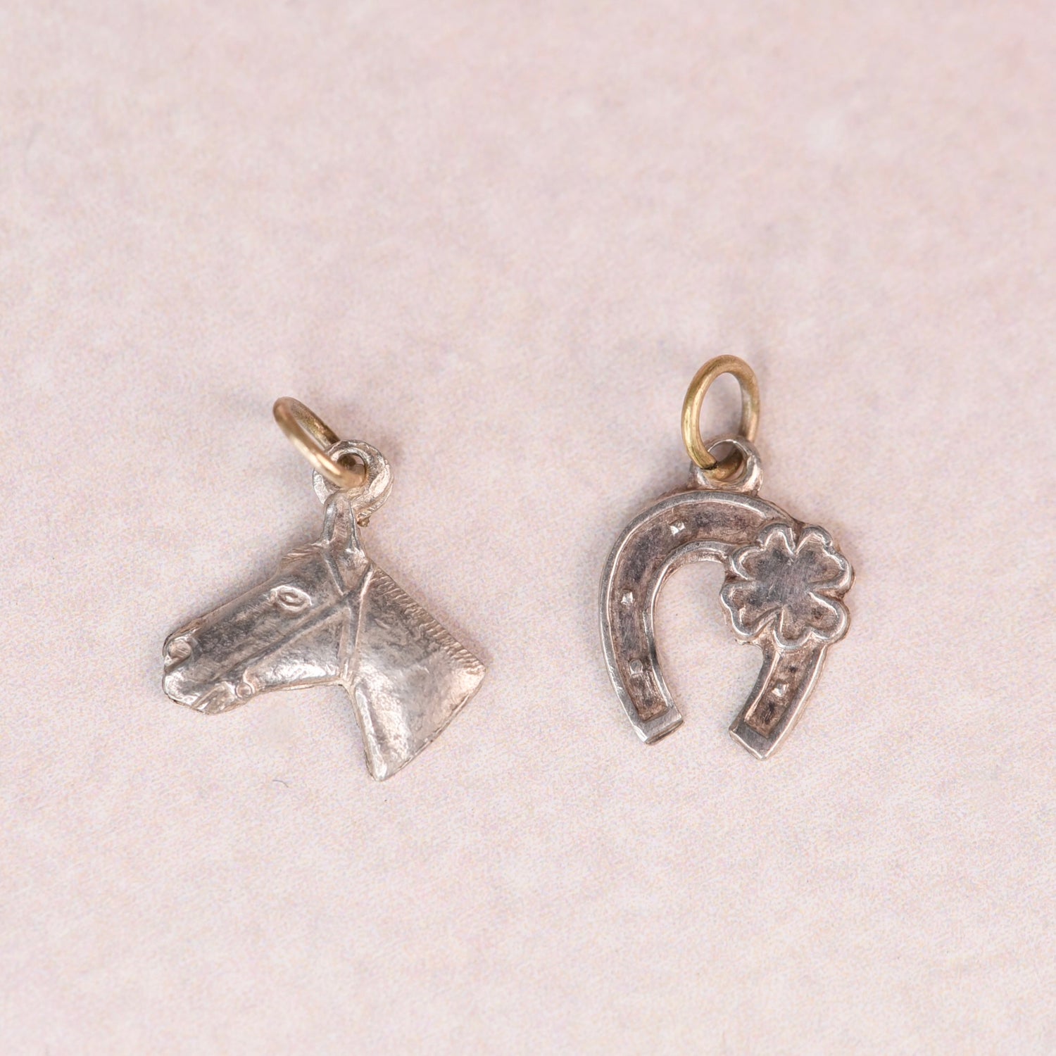 Vintage Good Luck Charm Dangle Hoops