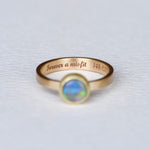 Inside laser engraving 'Forever a misfit' in script with '14K CBJ'