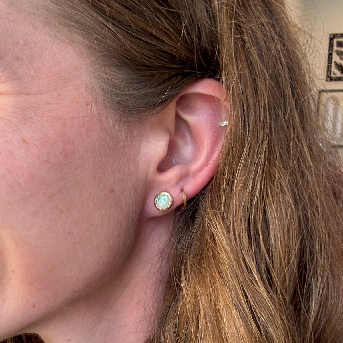 Australian Opal Gold Stud