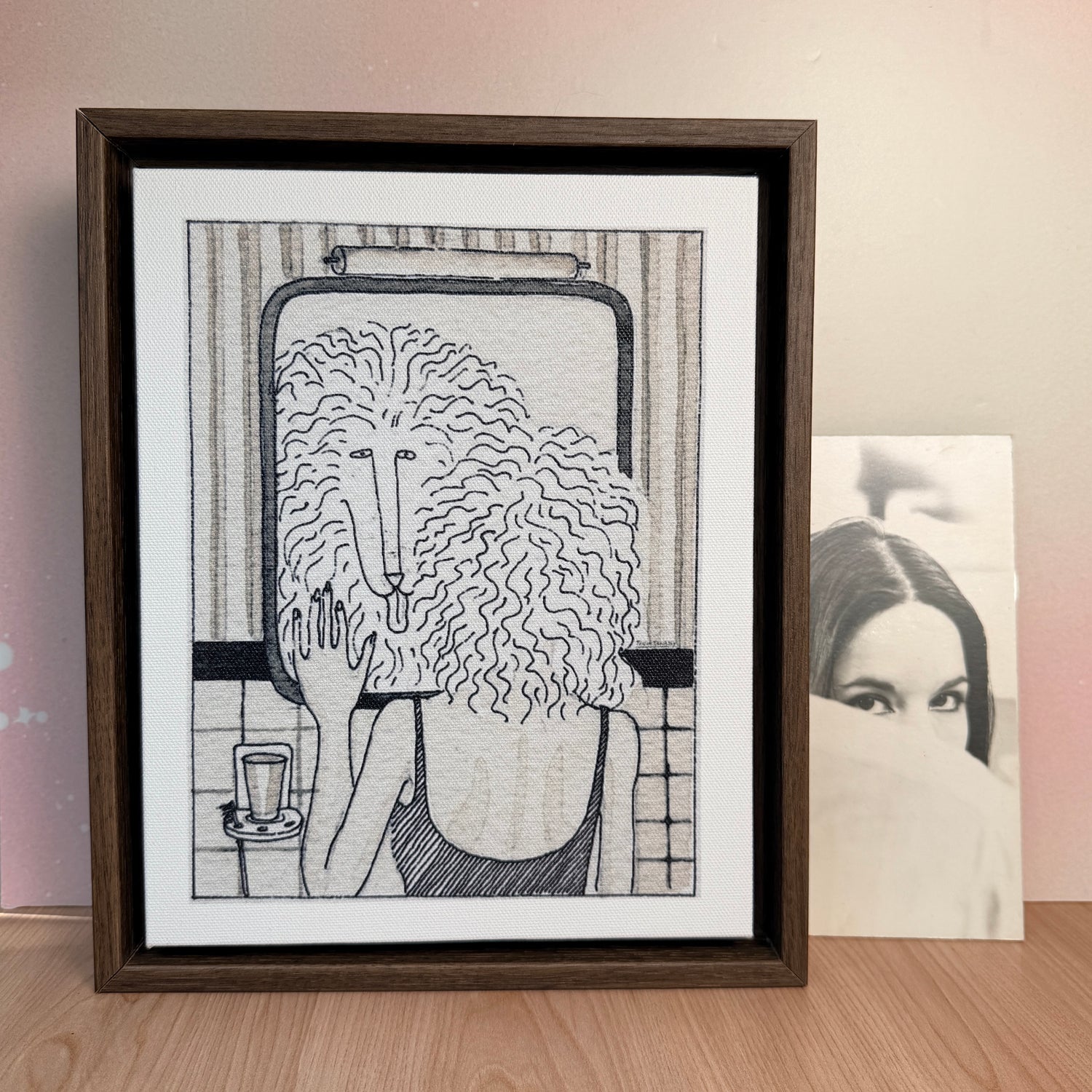 Tricia Tanassy "Bitch" Framed Canvas Print