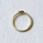 Top View Smile 10K Diamond Ring on a white background