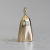 Solid 10k yellow gold ghost charm with diamond eyes by Corkie Bolton Jewelry.