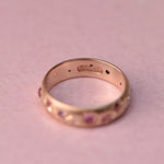 Interior view of the Vintage Confetti Ring showing a decorative imitation hallmark.