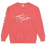 Support Local Jewellers Sparkle Edition sweatshirt in watermelon pink – bold unisex sweatshirt with sparkle graphic