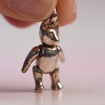 Original vintage sterling silver mid-century articulating teddy bear charm 
