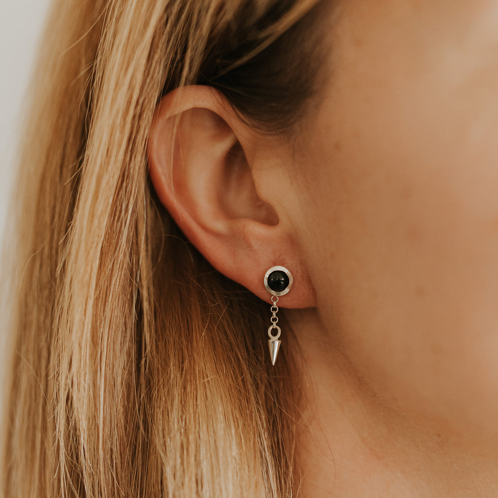 ONYX SPIKE STUDS BY CORKIE BOLTON JEWELRY