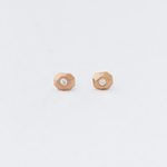 ROSE GOLD FACETED DIAMOND STUDS BY CORKIE BOLTON JEWELRY