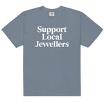 Unisex jeweller t-shirt in blue jean color – heavyweight cotton artisan tee
