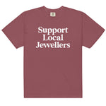 Unisex jeweller t-shirt in brick red – structured cotton tee for jewellers and artists