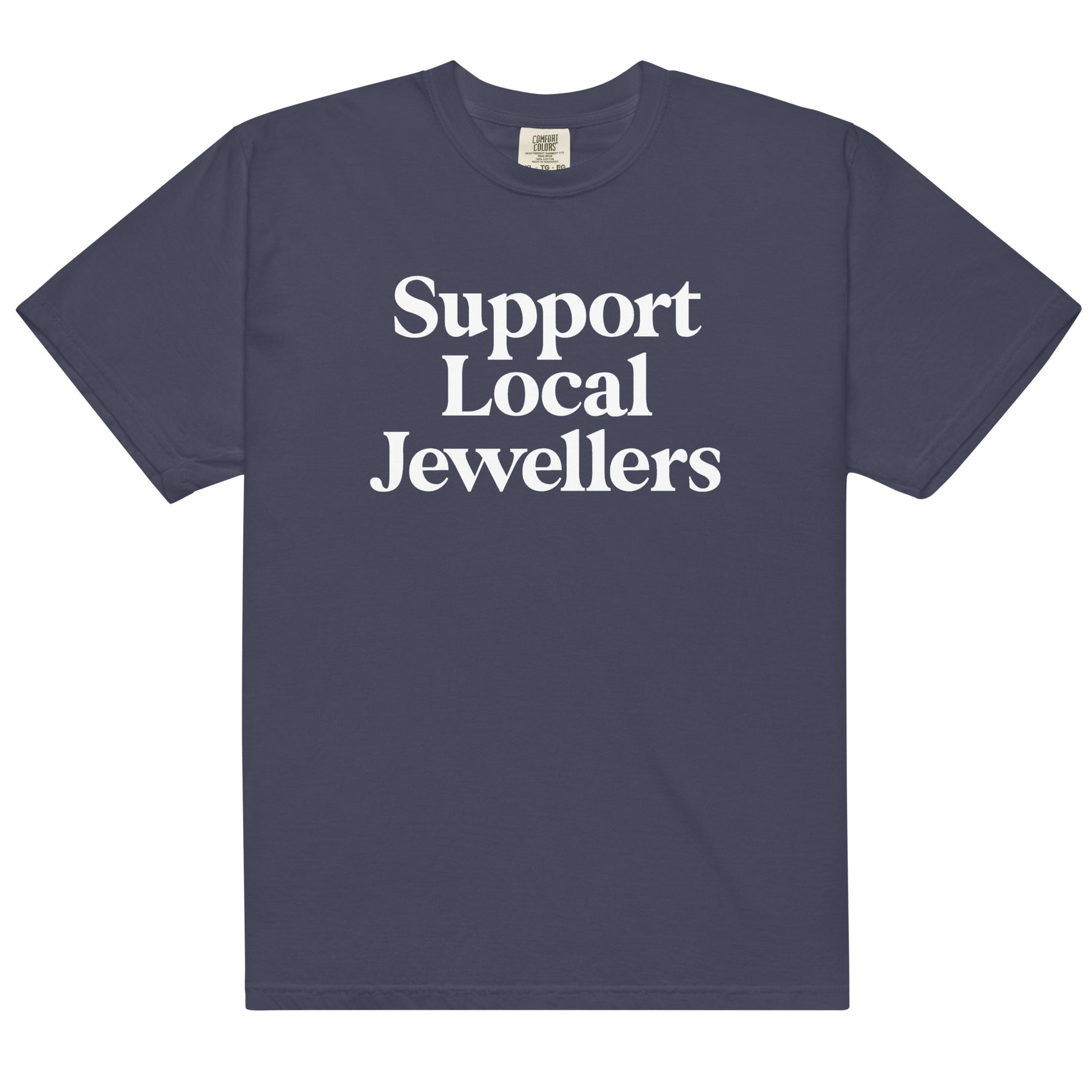 Unisex jeweller t-shirt in true navy – soft heavyweight cotton tee for creatives