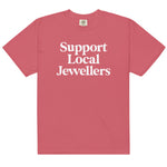 Unisex jeweller t-shirt in watermelon pink – breathable cotton tee for makers