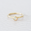 Recycled 14k yellow gold opal ring by Corkie Bolton Jewelry.