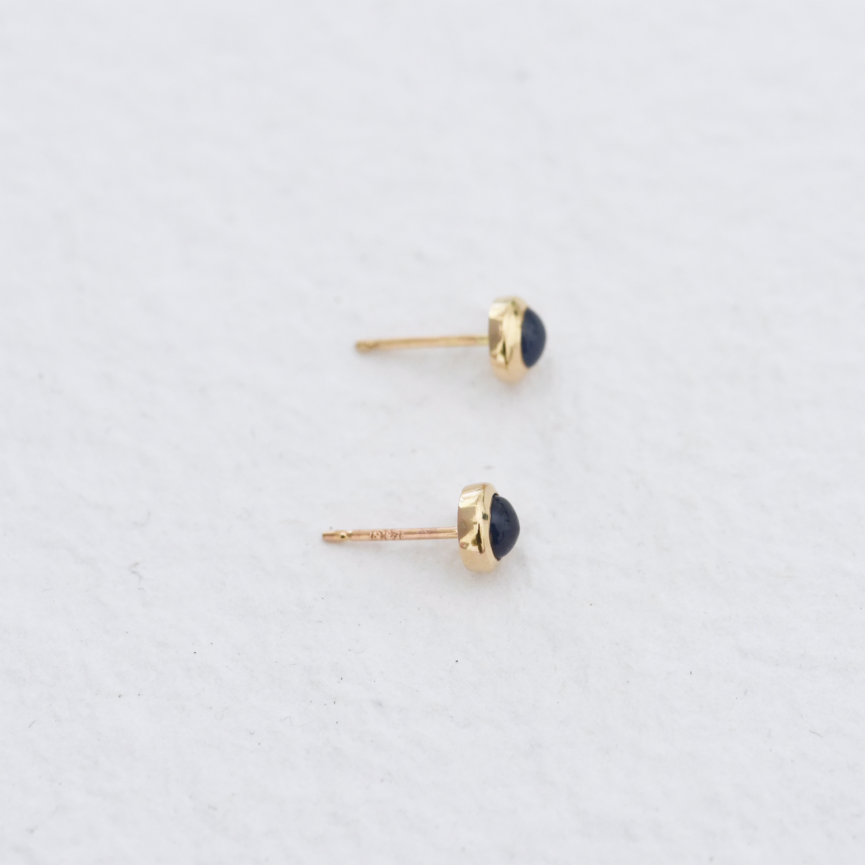 GOLD SAPPHIRE STUDS BY CORKIE BOLTON JEWELRY