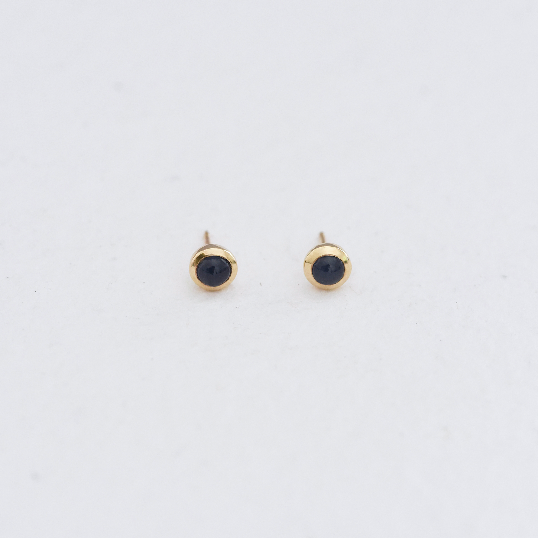 GOLD SAPPHIRE STUDS BY CORKIE BOLTON JEWELRY